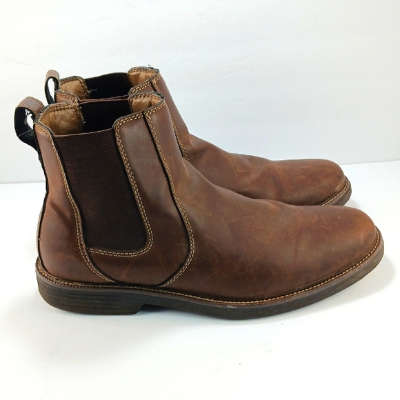Dockers Men's Langford Brown Leather Chelsea Boots - Picture 1 of 11